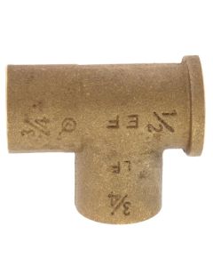 3/4" x 1/2" x 3/4" C x F x C Cast Brass Tee (Lead Free)
