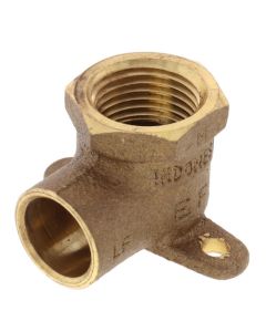 1/2" CxF Cast Brass 90-Degree Drop Ear Elbow (Lead Free)