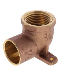 3/4" CxF Cast Brass 90-Degree Drop Ear Elbow