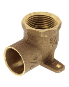 3/4" CxF Cast Brass 90-Degree Drop Ear Elbow (Lead Free)