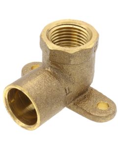 1/2" X 3/8" CxF Cast Brass 90-Degree Drop Ear Elbow (Lead Free)