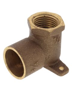 3/4" X 1/2" CxF Cast Brass 90-Degree Drop Ear Elbow (Lead Free)