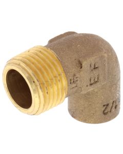 1/2" C x M Cast Brass 90-Degree Elbow (Lead Free)