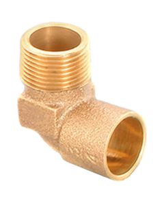 3/4” X 1/2" C x M Cast Brass 90-Degree Elbow (Lead Free)