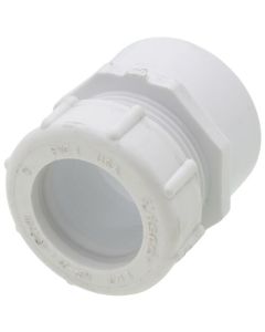 1-1/2" x 1-1/4" PVC DWV Male Trap Adapter w/ Plastic Nut (Spigot x Slip)