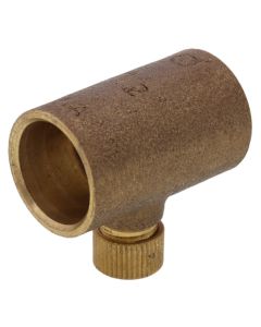1/2" Cast Brass Straight Drain Coupling with Cap (Lead Free)