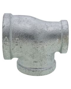 1-1/2" x 1" x 1-1/4" Galvanized Reducing Tee