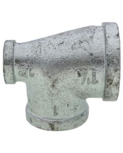 1-1/4" x 1/2" x 1" Galvanized Reducing Tee