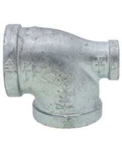 1-1/4" x 1/2" x 1-1/4" Galvanized Reducing Tee