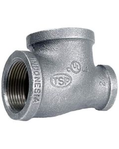 1-1/4" x 1" x 1/2" Galvanized Reducing Tee
