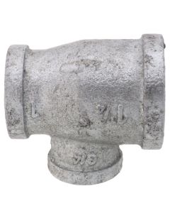 1-1/4" x 1" x 3/4" Galvanized Reducing Tee