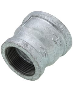 1-1/2" x 1-1/4" Galvanized Malleable Reducing Coupling