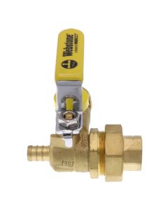 1-1/4" PEX Crimp x FNPT Union Pro-Pal Ball Valve w/ Drain & Reversible Handle (Lead Free)