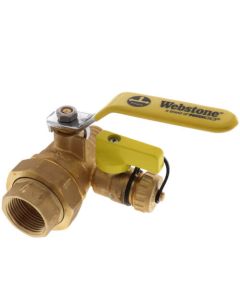 1" PEX Crimp x FNPT Union Pro-Pal Ball Valve w/ Drain & Reversible Handle (Lead Free)