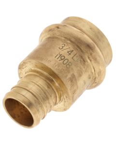 3/4" PEX Crimp x Copper Press Brass Adapter (Lead Free)