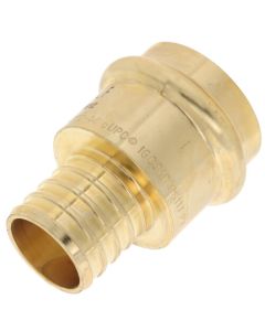 1" PEX Crimp x Copper Press Brass Adapter (Lead Free)