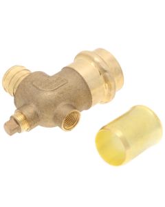 5/8" x 3/4" PEX Crimp x Copper Press Brass Dual Vent Elbow (Lead Free)