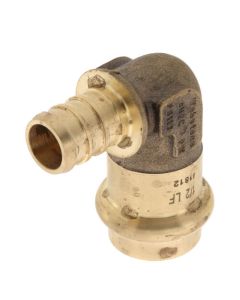 1/2" PEX Crimp x Copper Press Brass 90° Elbow (Lead Free)