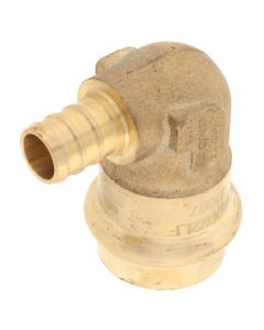 1/2" x 3/4" PEX Crimp x Copper Press Brass 90°-degree Transition Elbow (Lead Free)