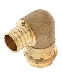 1" PEX Crimp x Copper Press Brass 90° Elbow (Lead Free)