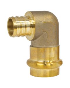 1-1/2" PEX Crimp x Copper Press Brass 90° Elbow (Lead Free)