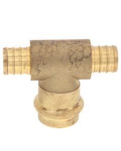 3/4" PEX Crimp × PEX Crimp × Press Brass Transition Tee (LF)