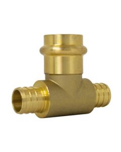 1-1/4" PEX Crimp × PEX Crimp × Press Brass Transition Tee (LF)