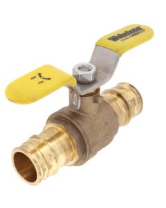 1" Expansion PEX FP Brass Ball Valve w/ Stainless Steel Wing Style "T" Handle & Adjustable Packing Gland