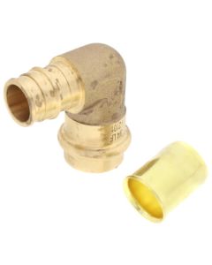 3/4" Copper Press x Expansion PEX Brass Transition Elbow (Lead Free)