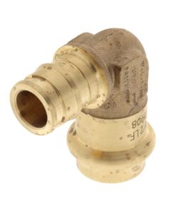 1/2" Copper Press x Expansion PEX Brass 90-Degree Elbow (Lead Free)