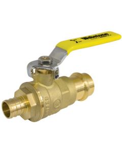 1-1/4" PEX Crimp x Press Full Port Brass Ball Valve, Lead Free