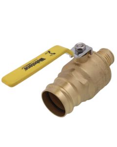 2" PEX Crimp x Press Full Port Brass Ball Valve, Lead Free