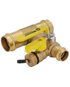 1" x 1-1/4" Press T-Union Full Port Ball Drain Valve (Lead Free)