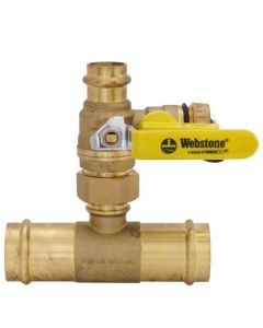 3/4" x 1-1/4" Press T-Union Full Port Ball Drain Valve (Lead Free)