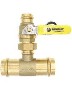 1" x 1-1/2" Press T-Union Full Port Ball Drain Valve (Lead Free)