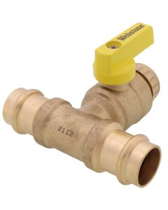 3/4" Pro-Pal Press Full Port T-Drain Ball Valve w/ Hi-Flow Hose Drain (Lead Free)