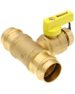 1" Pro-Pal Press Full Port T-Drain Ball Valve w/ Hi-Flow Hose Drain (Lead Free)