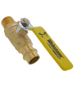 1-1/2" Press x MIP Full Port Forged DZR Brass Ball Valve w/ Reversible Handle & Adjustable Packing Gland (Lead Free)