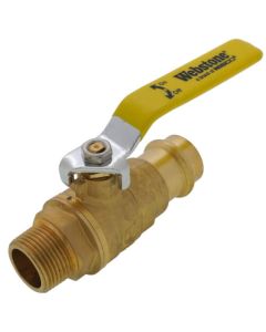 3/4" Press x MIP Full Port Forged DZR Brass Ball Valve w/ Reversible Handle & Adjustable Packing Gland (Lead Free)