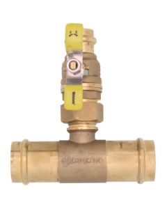 3/4" x 1-1/4" Press T-Union Full Port Ball Valve (Lead Free)