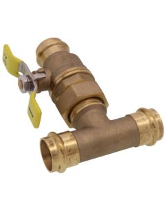 1" x 1-1/2" Press T-Union Full Port Ball Valve (Lead Free)
