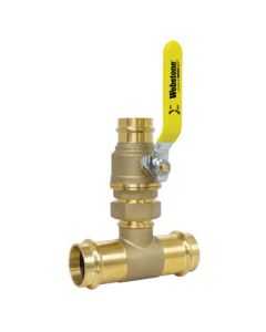 1-1/4" x 1-1/2" Press T-Union Full Port Ball Valve (Lead Free)