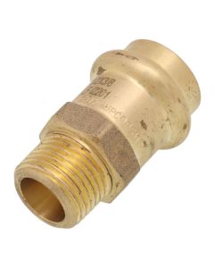 1/2" Copper Press x 3/8" MIP DZR Brass Transition Adapter (Lead Free)