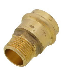1" Copper Press x 3/4" MIP DZR Brass Transition Adapter (Lead Free)
