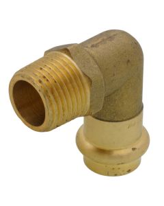 1/2" Copper Press x MIP Forged DZR Brass Transition Elbow (Lead Free)