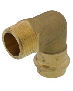 3/4" Copper Press x MIP Forged DZR Brass Transition Elbow (Lead Free)