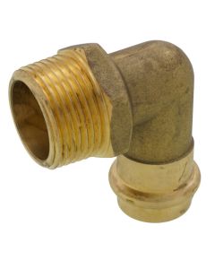 3/4" Copper Press x 1" MIP Forged DZR Brass Transition Elbow (Lead Free)