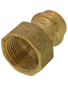 3/4" Copper Press x 1" FIP DZR Brass Transition Adapter (Lead Free)
