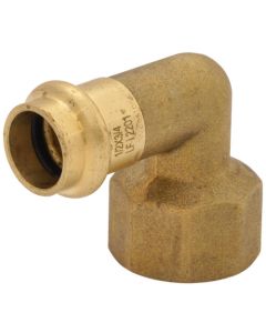 1/2" Copper Press x 3/4" FIP Forged DZR Brass Transition Elbow (Lead Free)