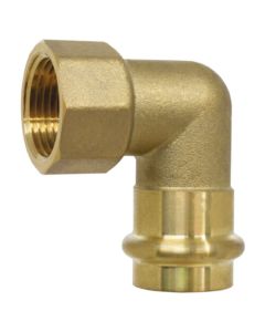 3/4" Copper Press x 1" FIP Forged DZR Brass Transition Elbow (Lead Free)